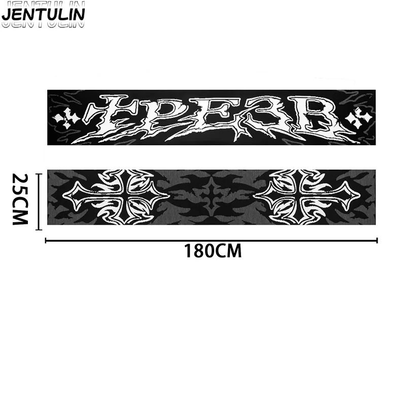 Men Scarf Winter Y2k Streetwear Sober 2 Knitted Letter Goth Shawl Crucifix Scarves Korean Fashion Hip Hop Women's Oversize scarf