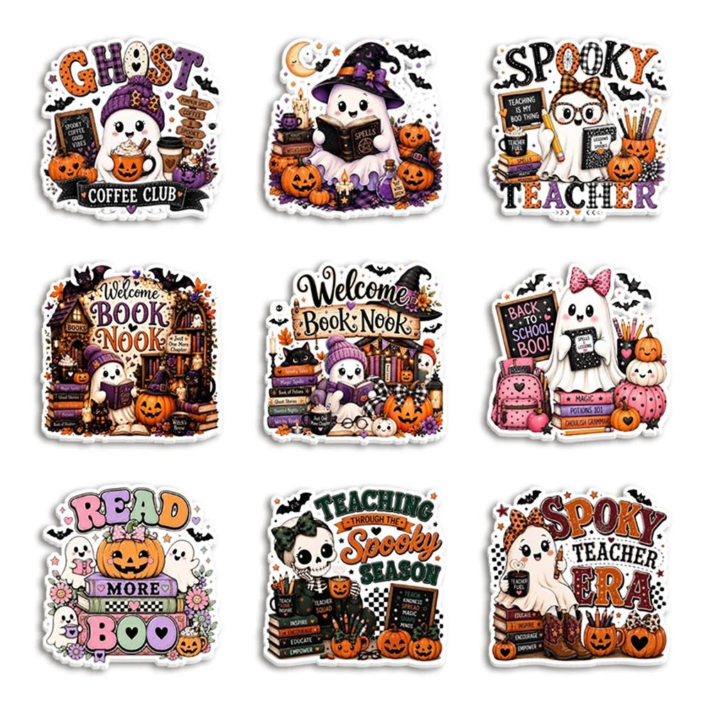 10pcs/lot Halloween School Start Season Back to School Resin Planar Transparent Glitter Acrylic Flatback for Hair Bow Keychains