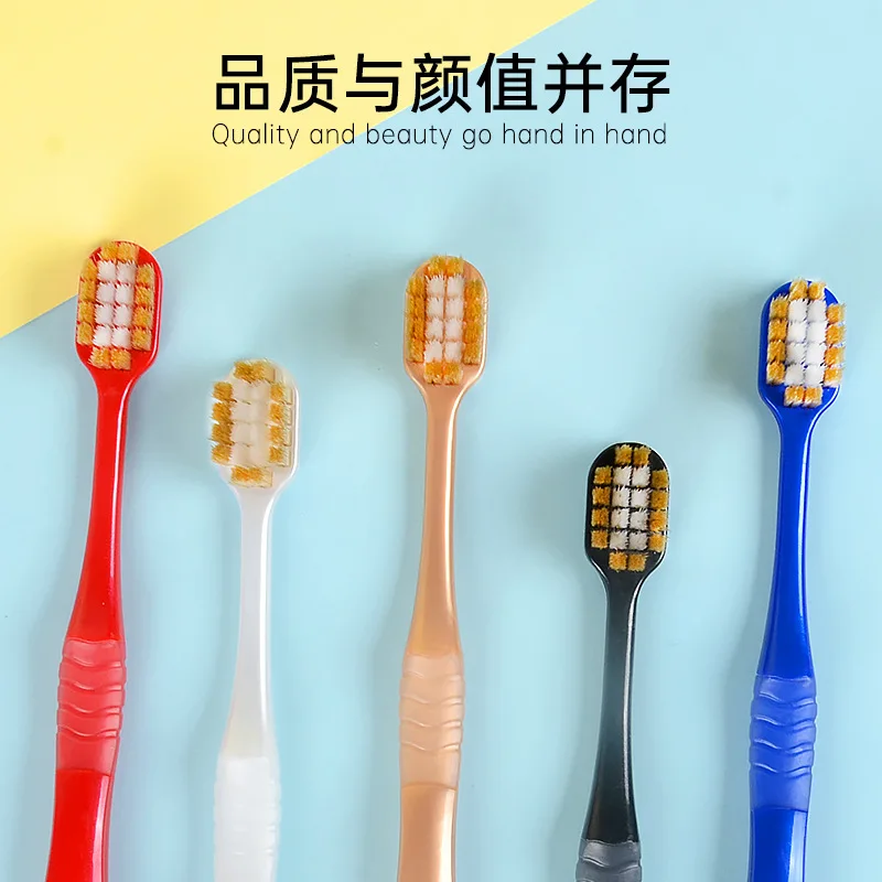 Advanced soft-bristled toothbrush for adult household use with wide head Japanese style toothbrush