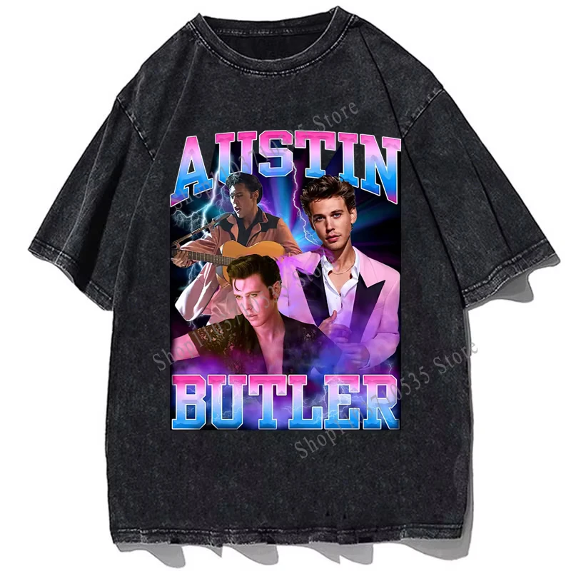 Austin Butler Graphic Printed T Shirt High Quality Cotton Loose Oversize T-shirt Summer Vintage Men Casual O-Neck Tees Tops