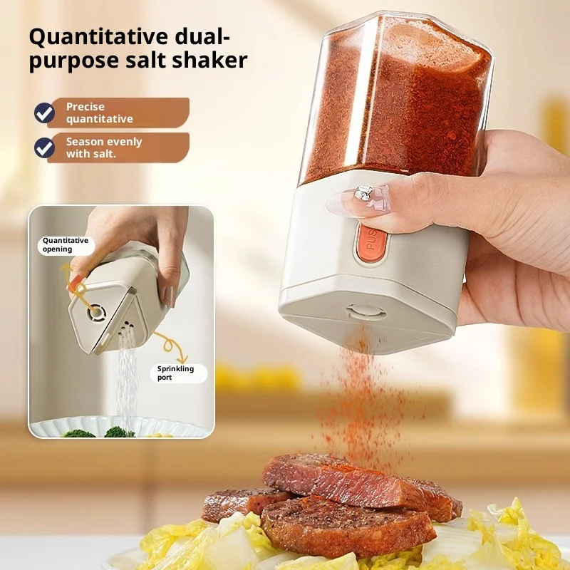 

Two-In-One Kitchen Salt And Spice Bottle Glass Pepper Grinder Home Use Seasoning Jar for Cooking