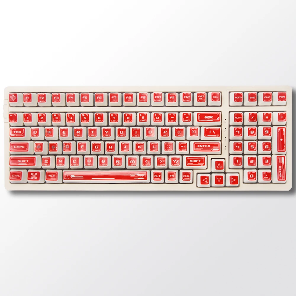 

High-End 115-Key Ceramic Keycaps for Gaming/Computer Customizable Cherry Gateron MX Switch Keyboards in Red Keycaps
