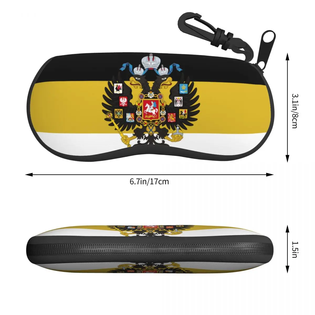 Russian Empire Flag Sunglasses Soft Case Neoprene Zipper Russia Proud Shell Eyeglass Case Custom Protective Box For Glasses