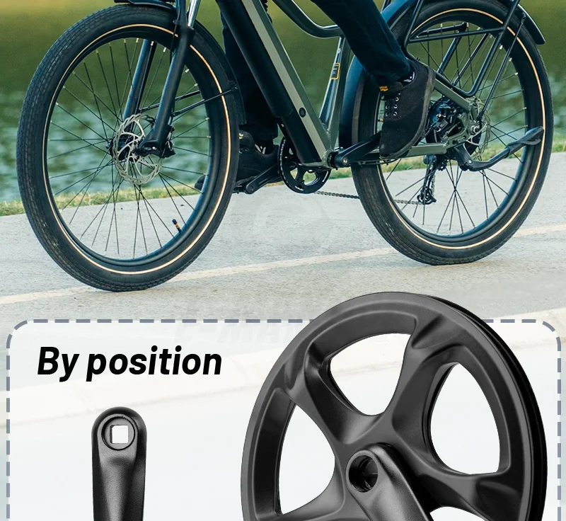 Fahrradkurbelgarnitur 52T Einzelkettenblatt Fahrrad 152mm Kurbelarmsatz für 6/7/8 Gänge City Bike, Fat Bike, E-Bike, Faltradzubehör – Detail 5