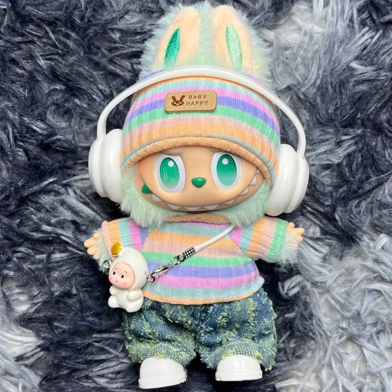 Farblich gestreifte Babykleidung Calm Hope Green Qing Ti Guo La Bubu Kleidung Regenbogenanzug