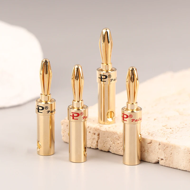 2Pcs Gold-plated Copper Cross Banana Speaker Plug Connector Adapter Audio Banana Connectors for Speaker Wire Amplifiers