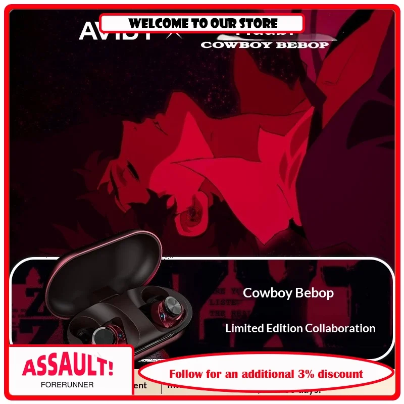 AVIOT TE-ZX1 Cowboy Bebop In-Ear ANC Wireless Bluetooth Earbuds Tribrid 5-Driver Anime Collaboration Authentic