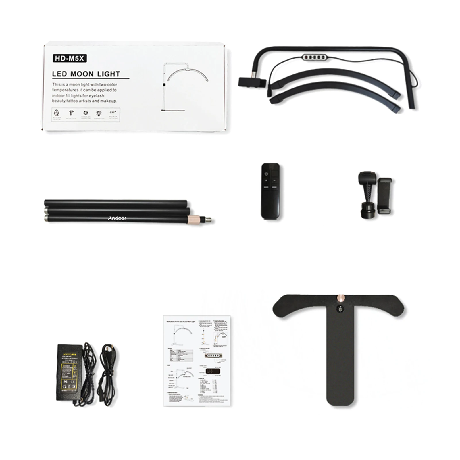 NEUE Halbmond-Bodenleuchte 36W 3200K-5600K Dimmbare LED-Videoleuchte für Smartphone LED-Videoleuchte für Handy LED-Aufnahmelampe – Detail 13