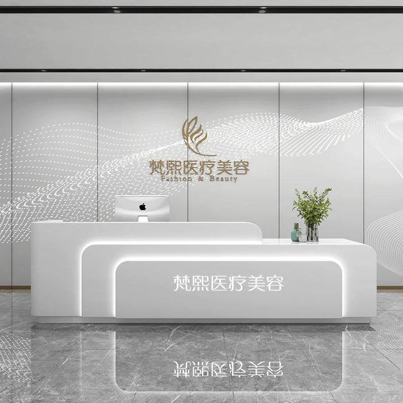 Design Boutique Front Desk Reception Counter Barber Classic Business Reception Desks Beauty Salon Mostrador Recepcion Furniture #2