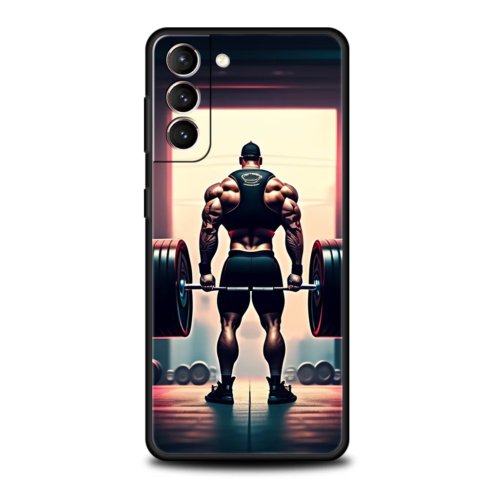 Barbell Deadlift Fitness Case for Samsung Galaxy S24 S23 S22 S20 S21 FE Ultra S10 S10E S9 S8 Plus 5G TPU Shockproof Phone Cover