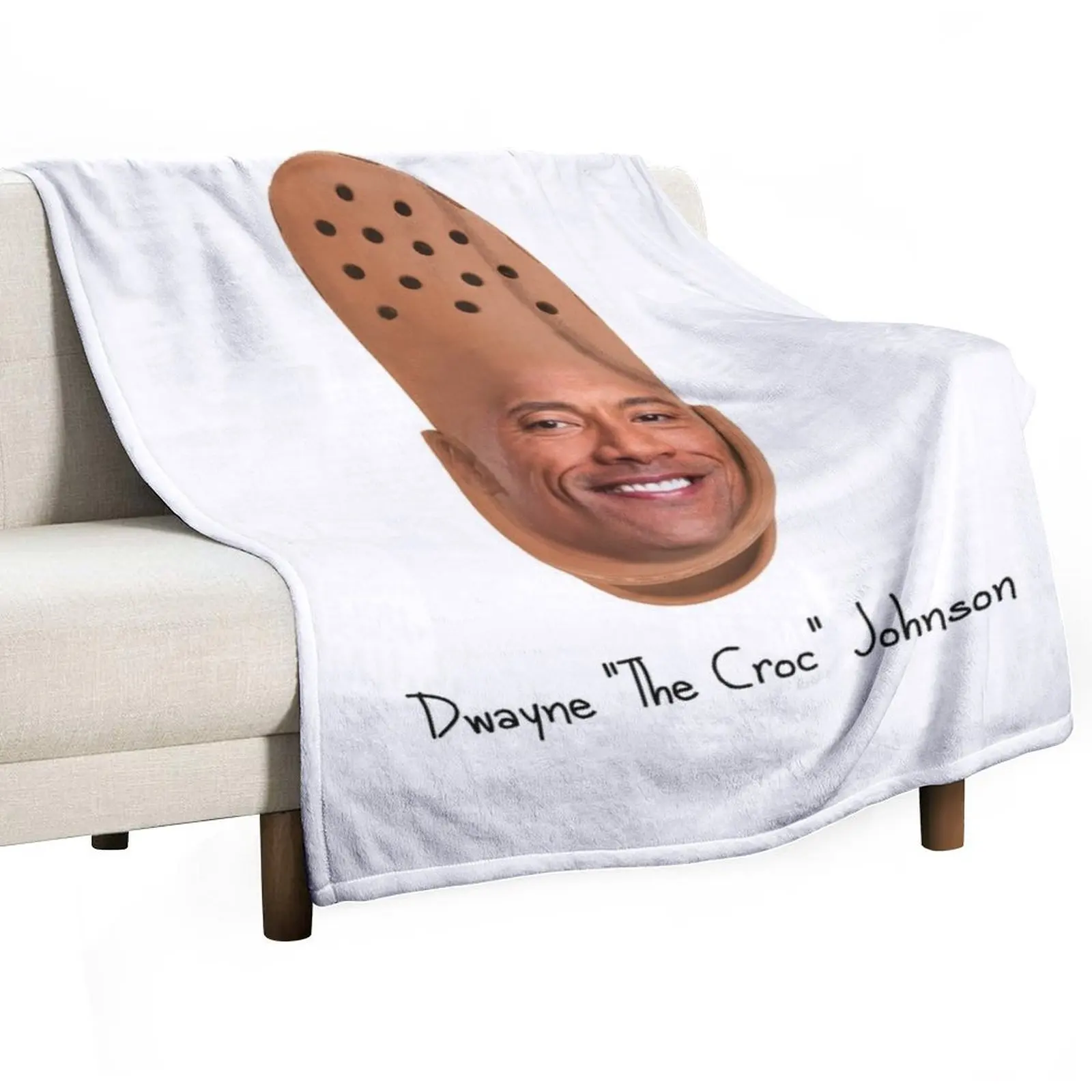 

Dwayne The Croc Johnson Throw Blanket Camping Winter beds Personalized Gift Blankets