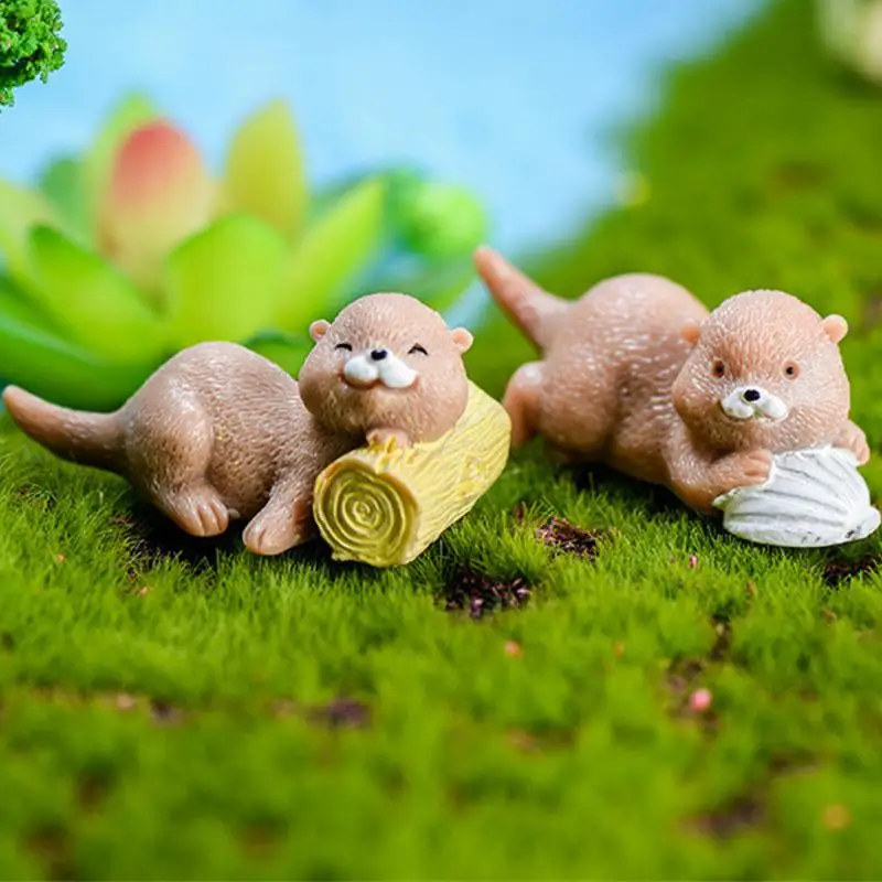 Micro Landscape Lovely Multi-purpose Exquisite Popular Eye-catching Demand Little Otter Statue Cake Decoration Crafts