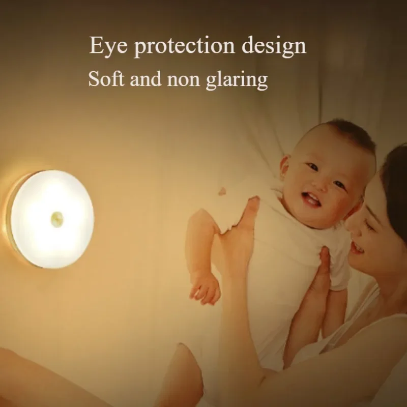 LED Night Light Smart Human Body Sensor with Digital Sensor Head Magnetic Suction Wireless-Use Eye Protect Night Lamp