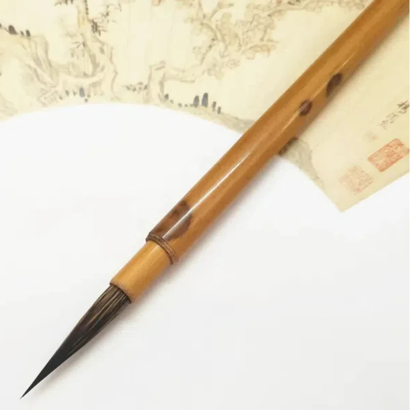 Thin Gold Style Calligraphy Brush Rabbit Hair Baimiao Outlining Brush Watercolor Chinese Painting Small Regular Script Brush