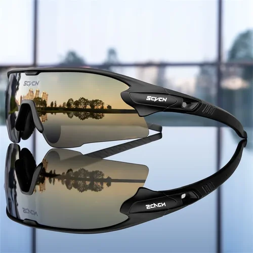 Imagen 1 del producto SCVCN-gafas de sol deportivas para hombre, lentes fotocromáticas para ciclismo de montaña y carretera, protección UV400