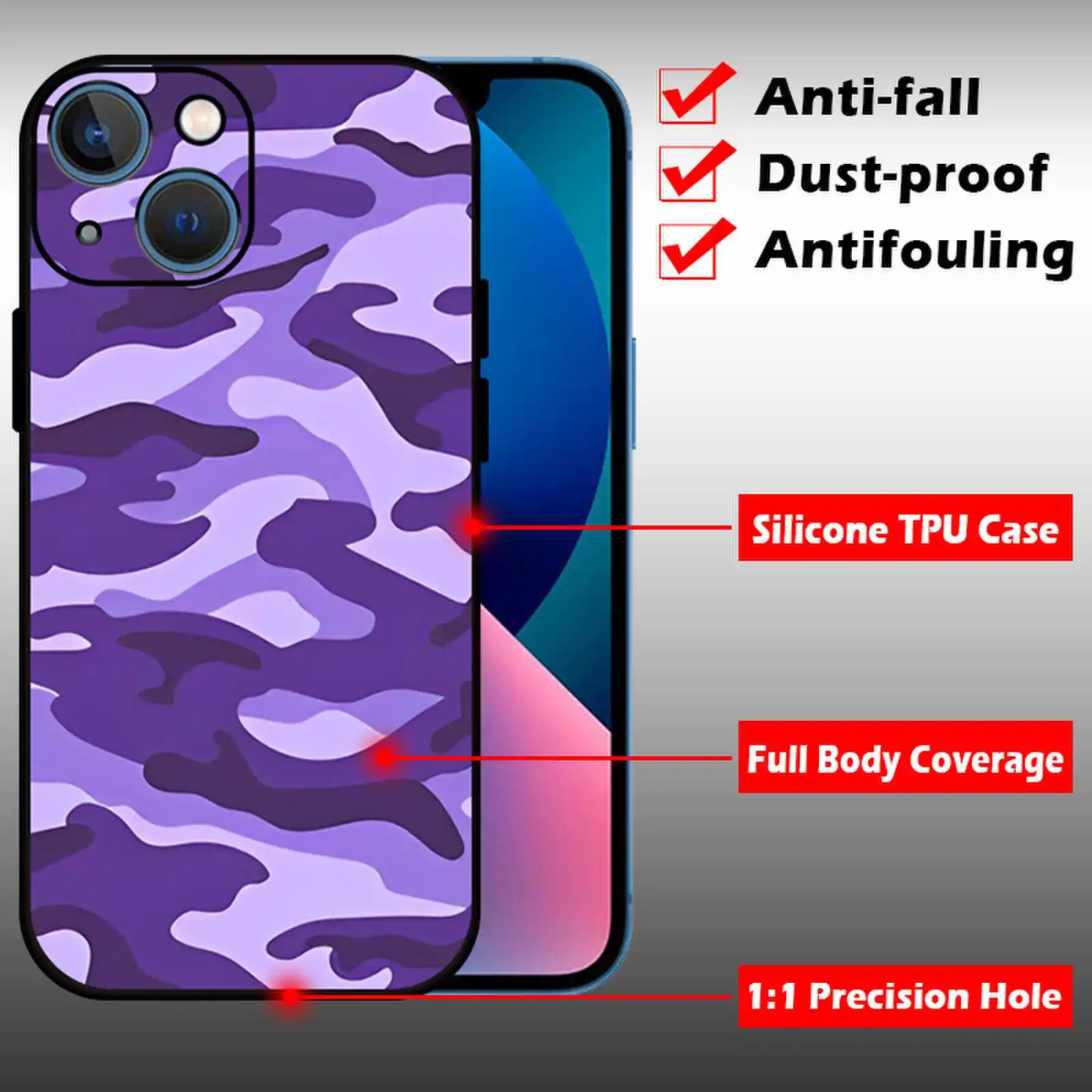 JURCHEN Silicone Phone Case For Apple iPhone XS 14 Pro Max 8 7 6 6S Plus XR X Fashion Military Army Camo Soldier Printing Cover