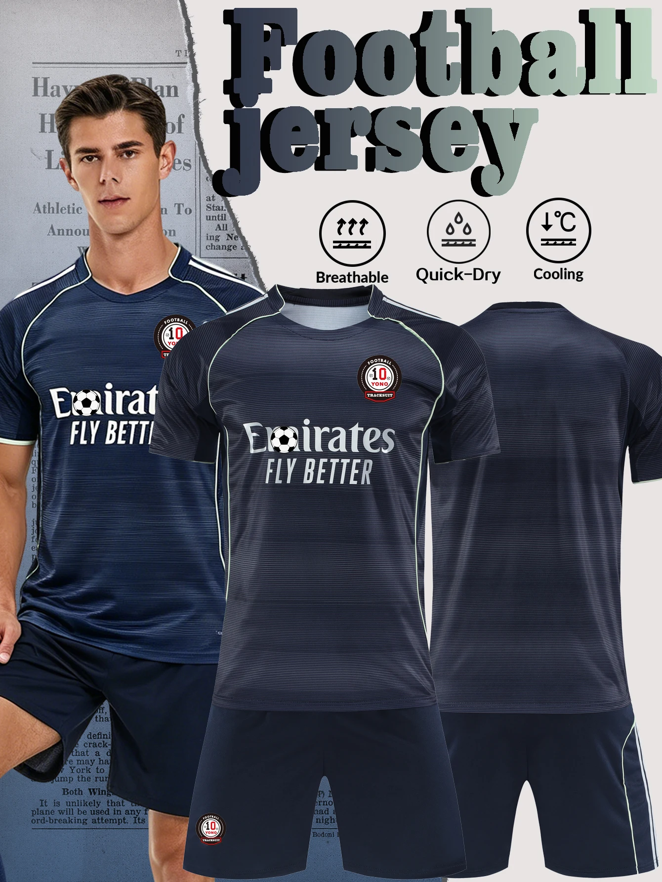 High-quality Breathable T-shirt and Shorts Football Set