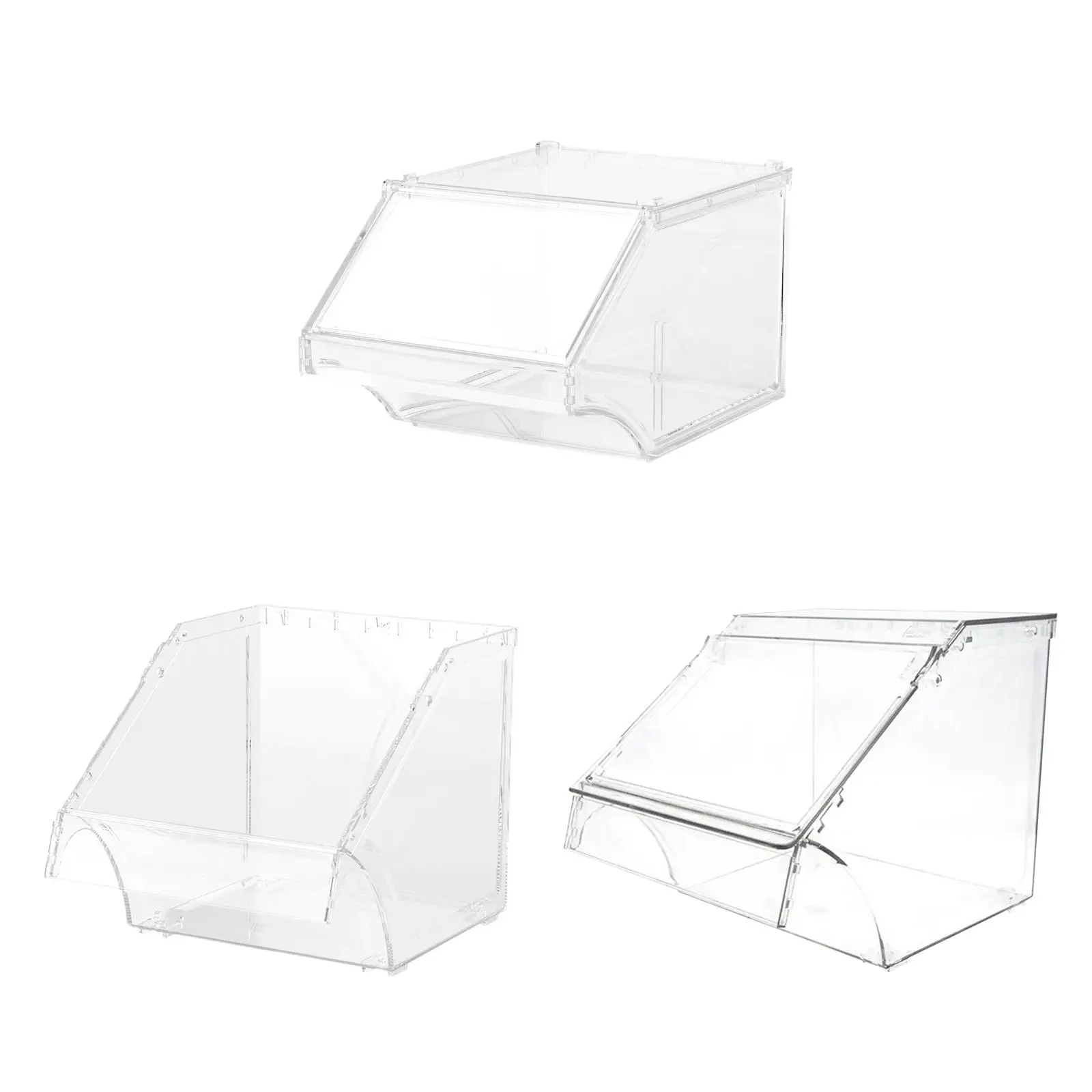 Acrylic Storage Bin Display Organizer Open Front Food Storage Container Cereal Display Container for Bakery Home Commercial