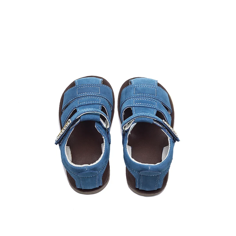 Toddler boy beach sandals closed toe genuine leather breathable casual sandals