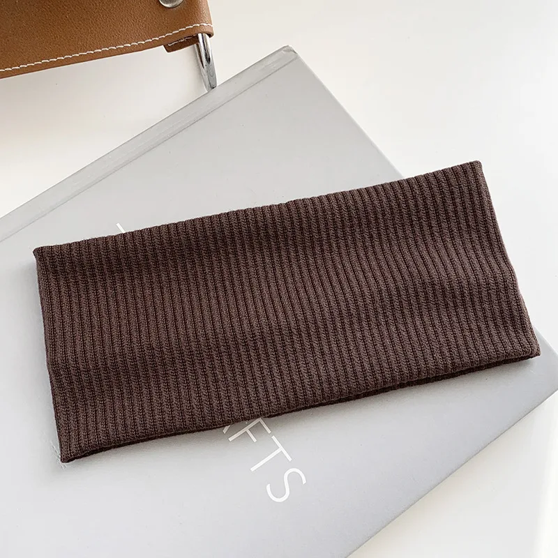 Herbst und Winter Breite Kante Elastische Frauen Haarband Make-Up Gesicht Waschen Stirnband Sport Gestrickte Kopfbedeckung Stirnband – Detail 15