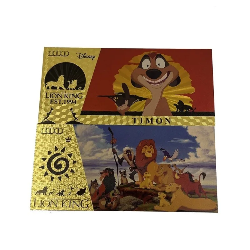 Disney The Lion King Gold Foil Paper Anime Figures Simba Nala Pumbaa Timon Anime Collectibles Anime Merchandise Decoration Gifts