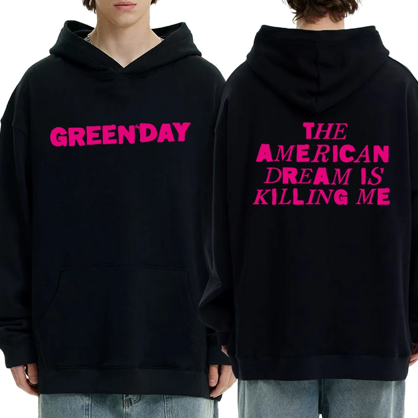 

2025 Hot Sale Rock Band Green Day Album Double Sided printed Fleece Hoodie Men women fashion Y2k streetwear Unisex Sweatshirt