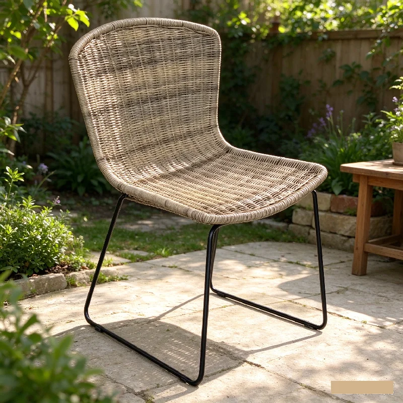 Outdoor Furniture Metal Chairs - Cadeira de imitação de vime, feita