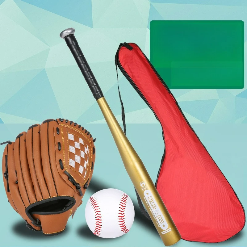 Baseball Kit Teenagers Baseball Catchers Glove Baseball Bat Aluminum Alloy Beginner Baseball Training Set