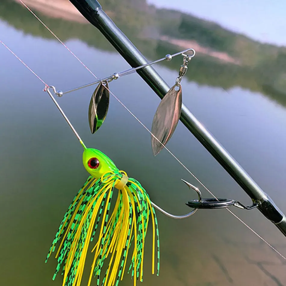 Topranc 20 Stück Flash Tail Köderzubehör, Geräuscherzeugende Glitzer-Weidenblatt-Metallköder, Jigging-Minnow-Angelzubehör – Detail 7