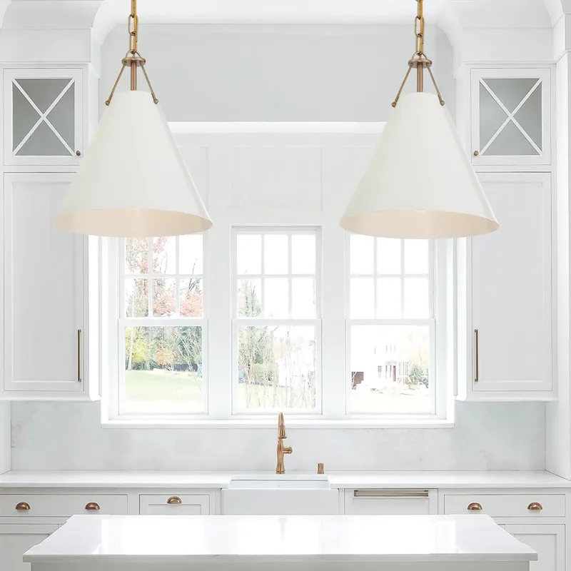 الأمريكية الحد الأدنى رئيس واحد قلادة ضوء LED مطعم غرفة نوم السرير استوديو منصة مشروبات الإبداعية الزخرفية شنقا مصباح #2