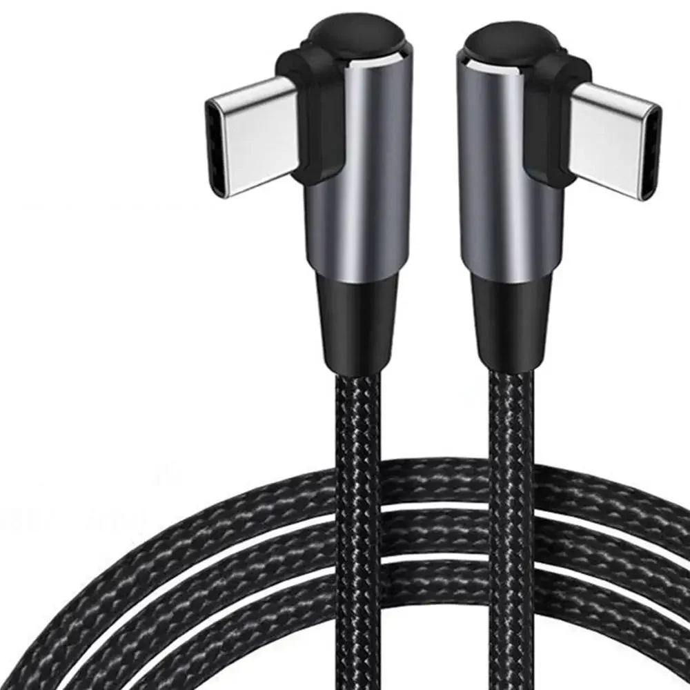 0,5 m/1 m/2 m 60 W PD Schnellladeleitung USB C auf USB Typ C Kabel rechtwinkliges Draht 90 Grad Datenkabel für Laptop-Handy