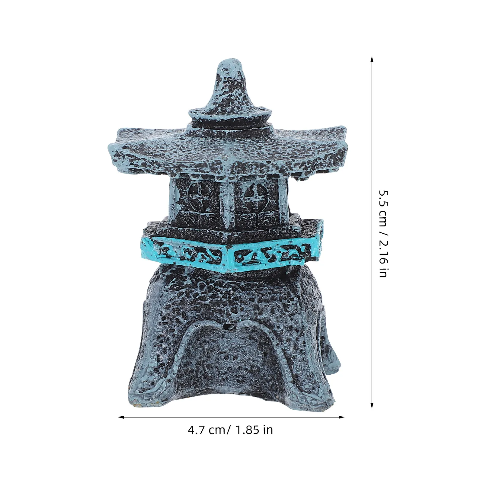 Resin Mini Pavilion Statue Hand Carved Serene Asian Decor for Aquarium Fish Tank Garden Bonsai Micro Landscape Desktop Outdoor