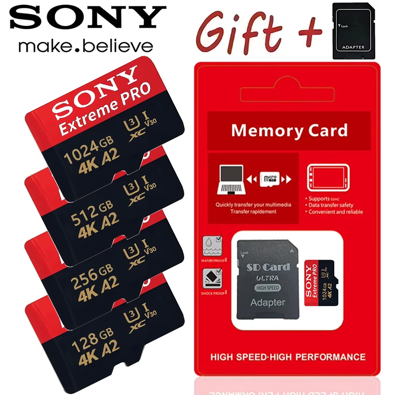 Carte mémoire d'origine Sony 1024GB 512GB 256GB TF carte Micro Sd 128GB classe 10 UHS-1 carte mémoire Flash Microsd pour téléphone portable Carte mémoire d'origine Sony 1024GB 512GB 256GB TF carte Micro Sd 128GB classe 10 UHS-1 carte mémoire Flash Microsd pour téléphone portable