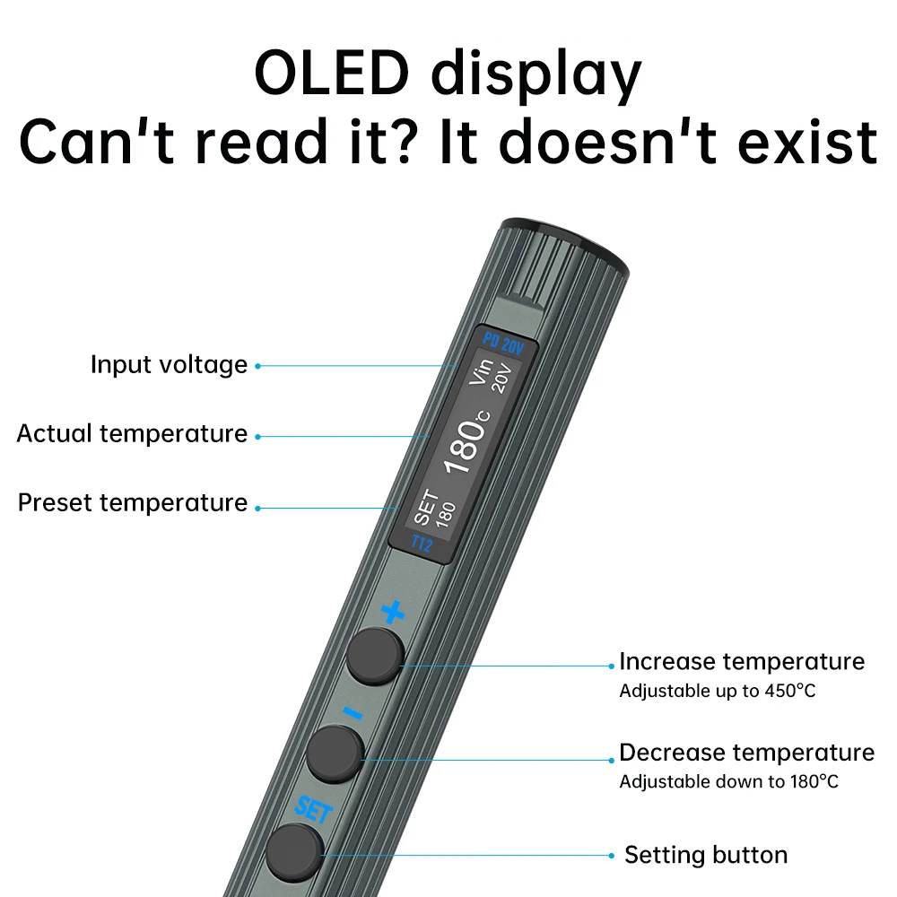 Soldador Digital OLED USB tipo C PD 65W herramienta de estación de soldadura eléctrica de temperatura ajustable