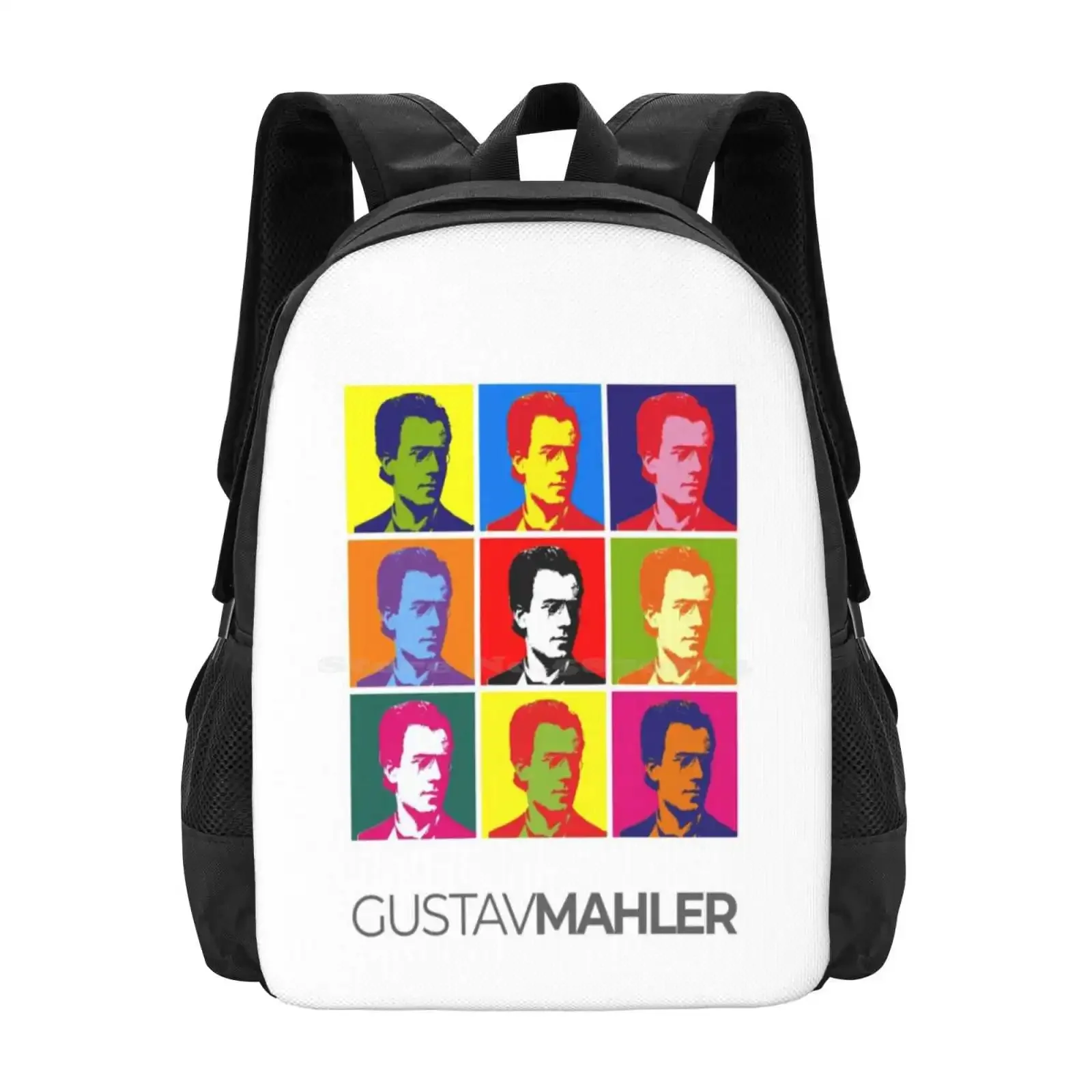 غوستاف ماهلر صورة فنية منبثقة ملصق رائجة البيع حقيبة مدرسية على ظهره حقائب الموضة آندي هاورول فن البوب غوستاف ماهلر قميص صورة #1