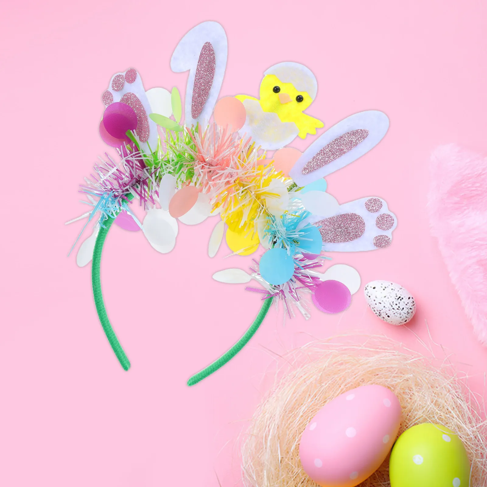

3Pcs Easter Headbands Bunny Ears Chick Carrots Hair Hoop Cute Easter Hair Accessories Spring Party Costume Supplies