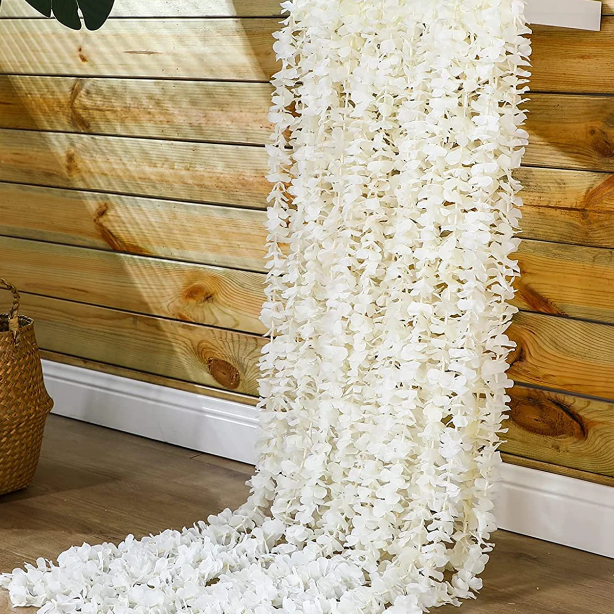 20 Stück 100cm Seiden-Kunstpflanze Sakura-Ranke Hochzeit Weihnachten Gartenbogen Girlande Garten Außenbereich Heimdekoration DIY Geschenk – Detail 1