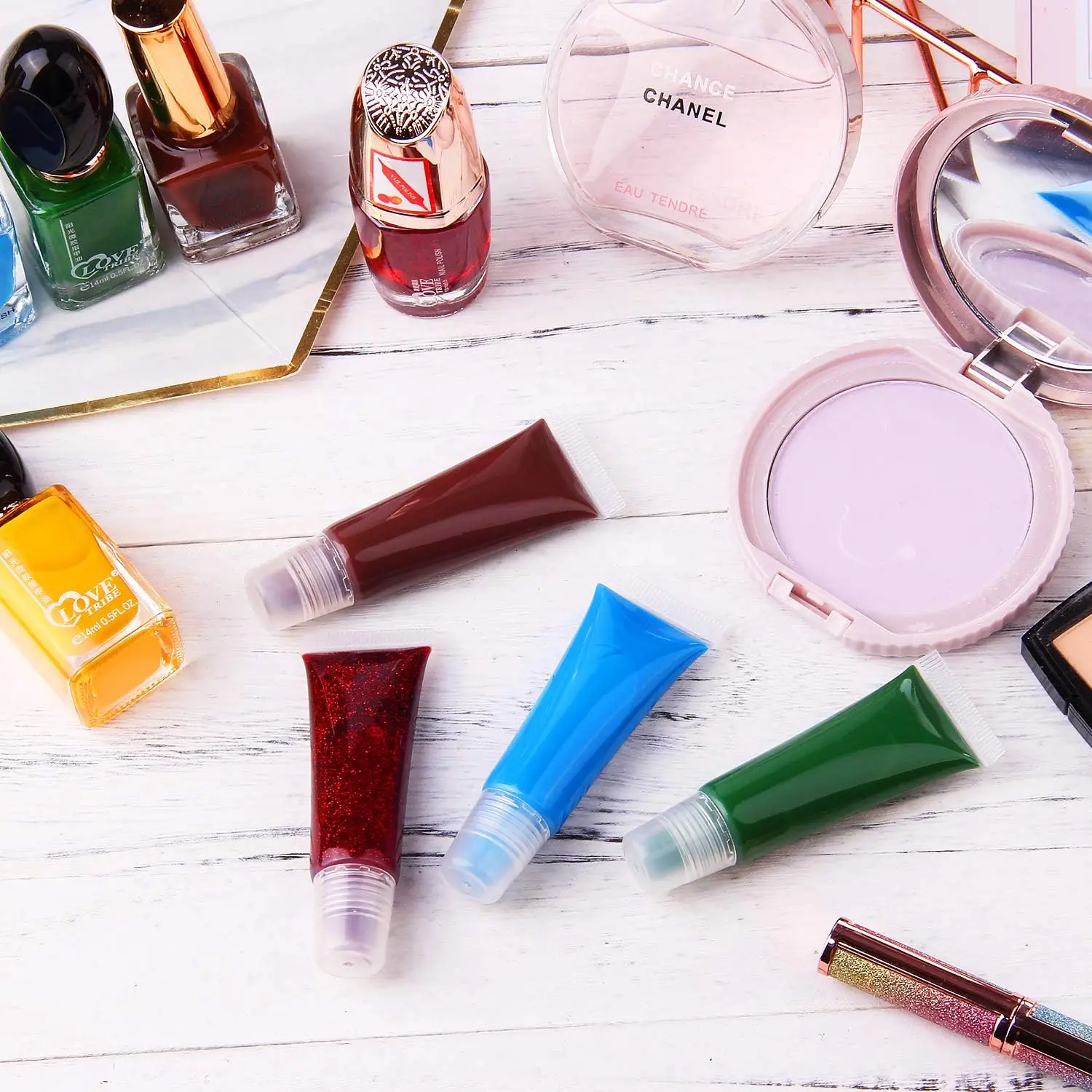 100 Stück 10/15ml Nachfüllbare Flaschen für Lippenbalsam, Leere Plastikbehälter für Lipgloss, Balsam, DIY-Kosmetik für Reisen, tragbar – Detail 4