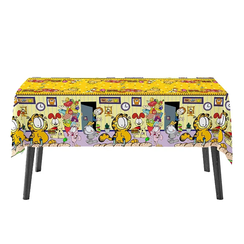 Garfield Cartoon Thema Geburtstag Party Dekorationen Einweg Tischdecke Serviette Geschirr Familie Esstisch Junge Mädchen Party Supp