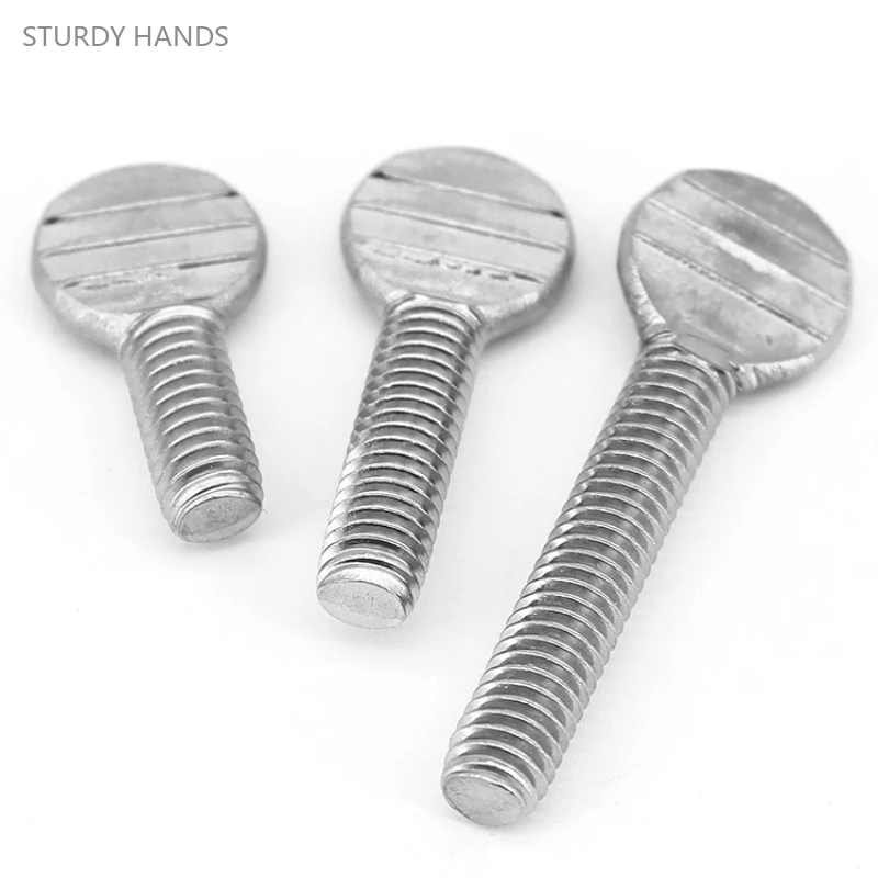 10PCS carbon steel galvanized hand twisted ping pong racket screws thumb wave plate flattened head screws M8