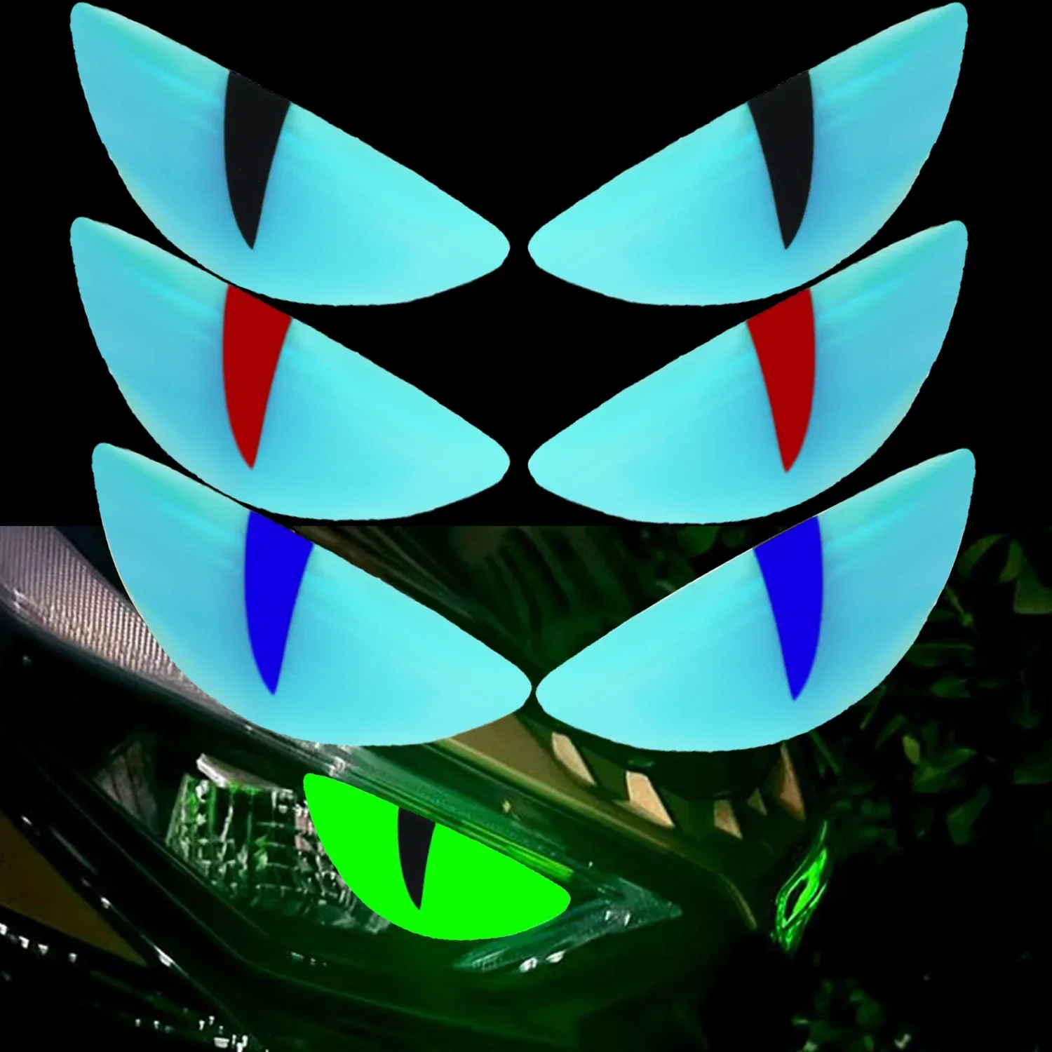 Devil Eyes Stickers 3D Stereoscopic Electric Motorcycle Car Stickers Night Light Decoration Car Lamp Car Stickers