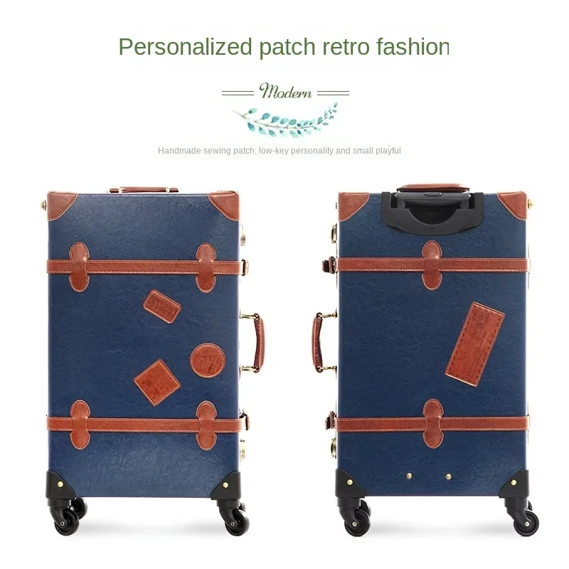 Imagem -03 - Retro Mala Rolando Bagagem Conjunto para Homens e Mulheres Cabin Travel Bolsa Universal Roda Bagagem Senha Trolley Case 20 26