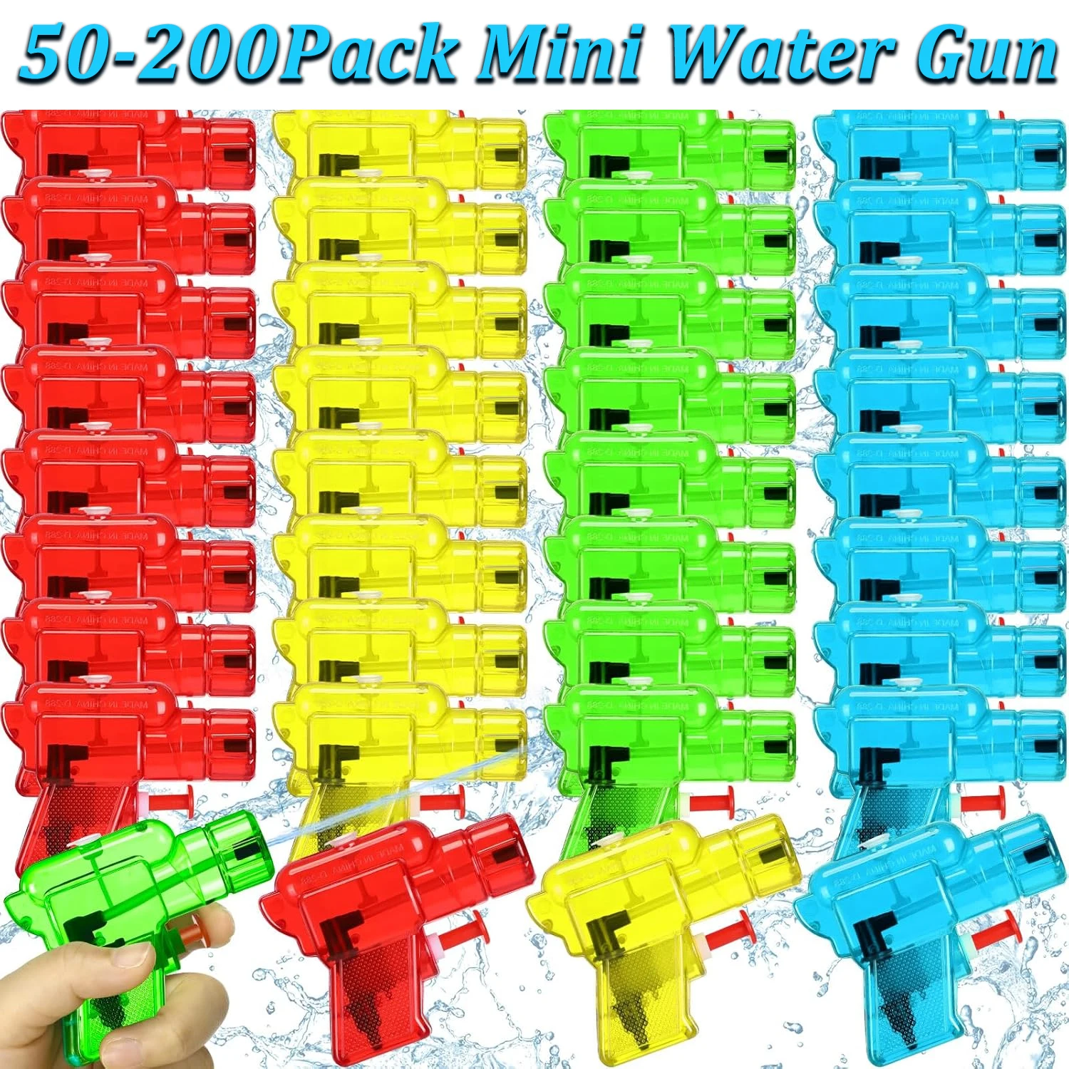 50–200 Stück Mini-Wasserpistole für Jungen und Mädchen, bunte Wasserspritzerpistolen, kleine Spielzeugpistole, Kunststoffpistole für Strandwasserpark