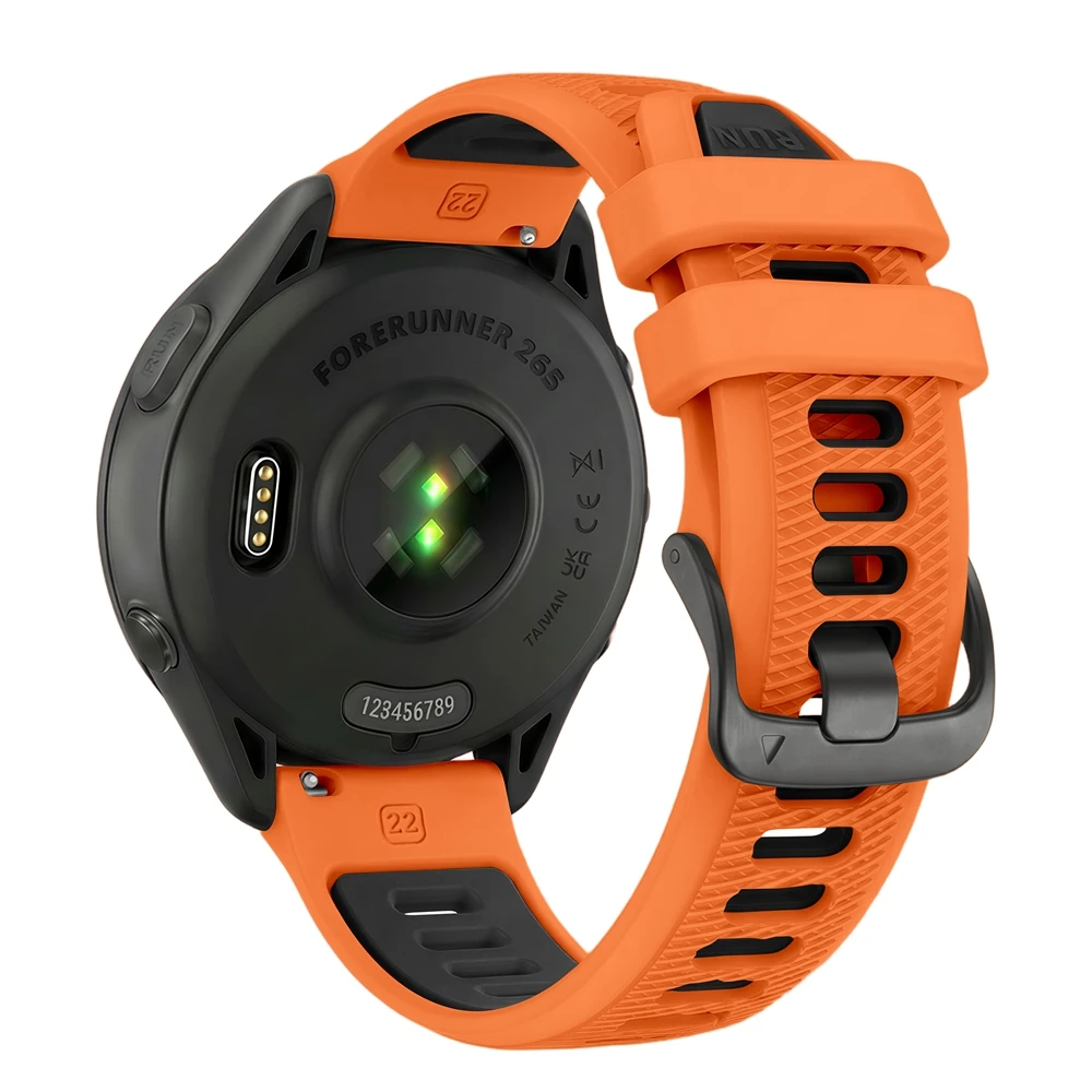 Universelles 22-mm-Sport-Silikonarmband für Garmin Forerunner 265 255 Musikband für Vivoactive 4/Venu 4 45 mm Armband-Uhrenarmband – Detail 8