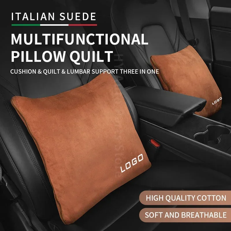 For Bentley GT MULLINER 2019 2020 2021 2022 2023 2024 multifunctional suede pillow, quilt, waist support, indoor hot selling