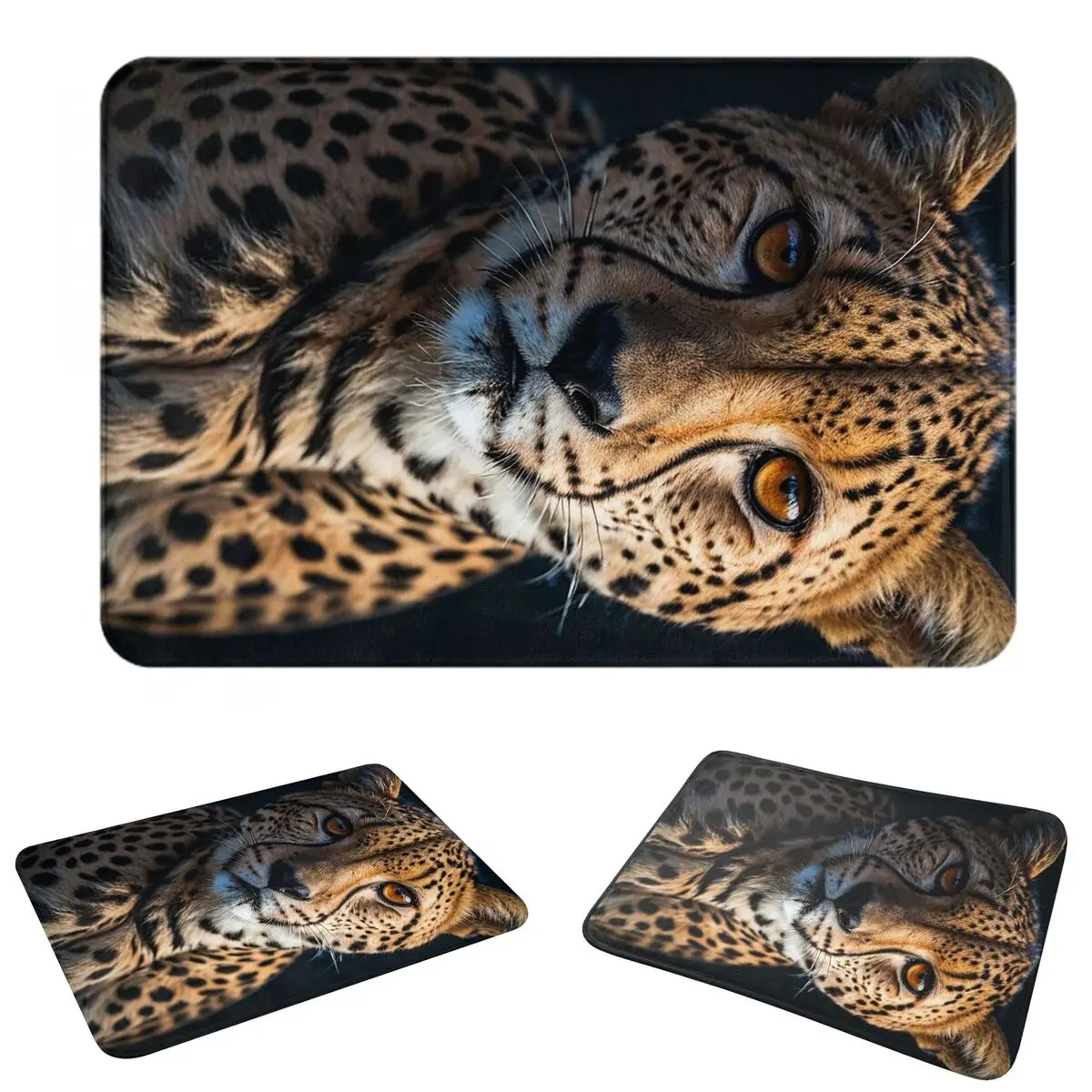 Leopard Face Print Doormat Durable Carpet Rug Kitchen Entrance Home Floor Mat for Balcony Footpad Mats