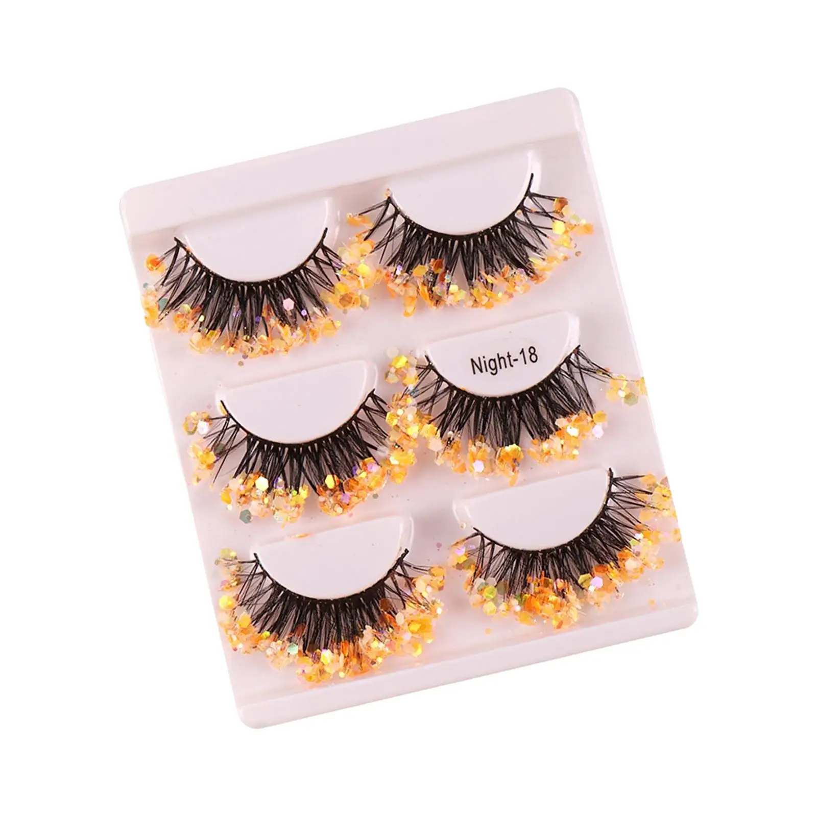 3 Pairs Bright Glitter False Eyelashes Decorative Fun Eyelashes for