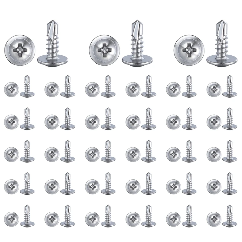 

300PCS For Sheet Metal Self-Tapping Screws Truss Head High-Strength Quick Tapping Screws 410 Stainless Steel Silver 8X1/2Inch