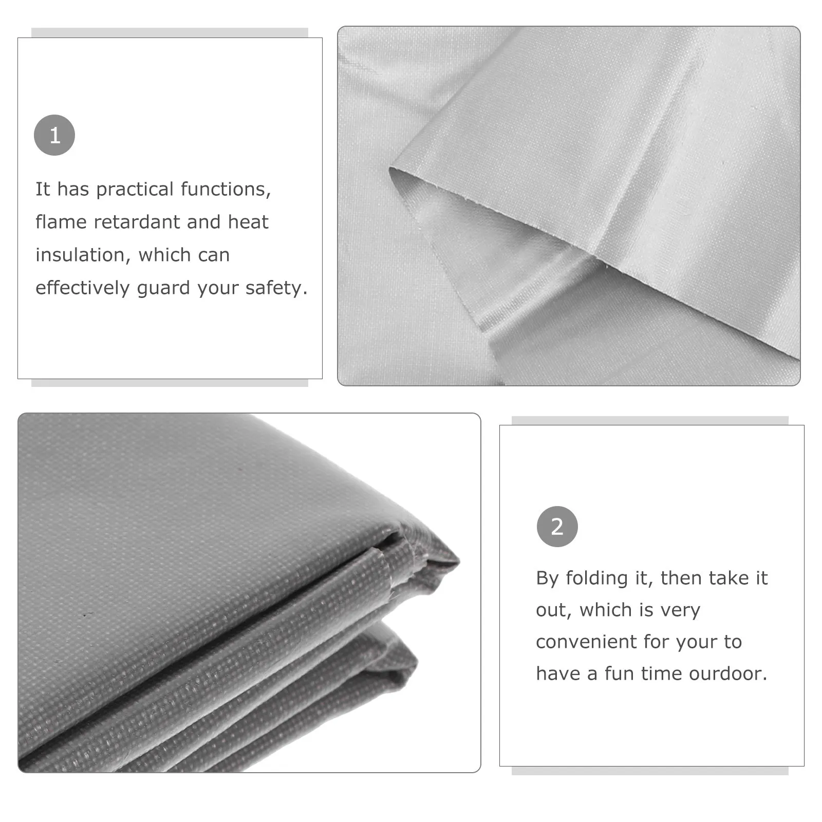 

Fiberglass Fireproof Blanket Heat Resistant Fire Retardant Mat Outdoor Camping Fireproof Blanket Barbecue Insulation Protective