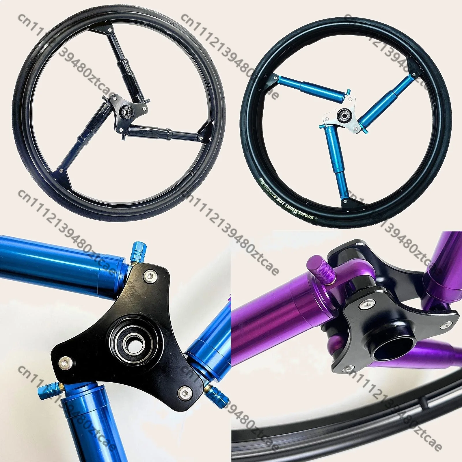 24X1 Wheelchair Rear Wheel Damping Aluminum Alloy Inflatable Tire Quick Release Axle Pair